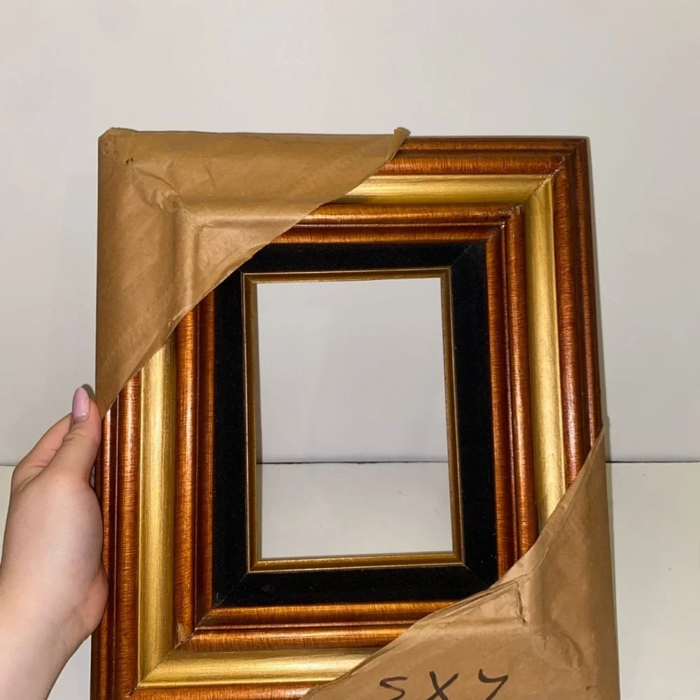 Wooden picture frame no glass. 5 X 7